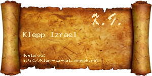 Klepp Izrael névjegykártya